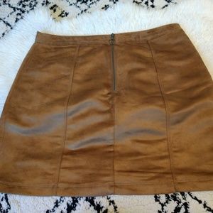 Tan Suede Pencil Skirt